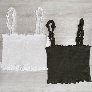 Crop top bundle: white & green